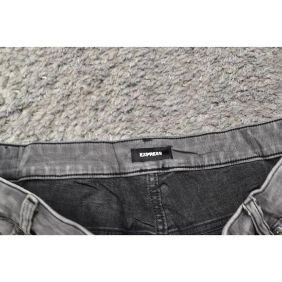 Express Plus Size 18 Curvy Slim Skinny Jeans Gray Cotton Blend Zip - Picture 6 of 7